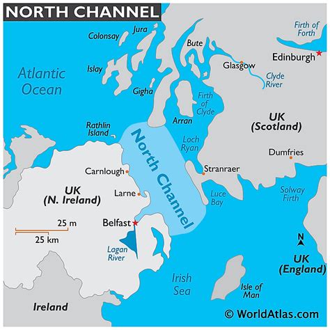 north channel on world map